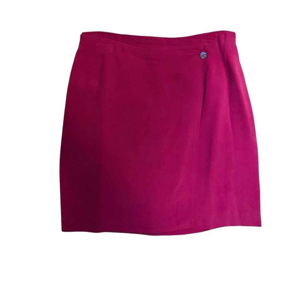 Vintage Liz Claiborne 100% Silk Faux Sarong Knee Length Skirt Sz 16